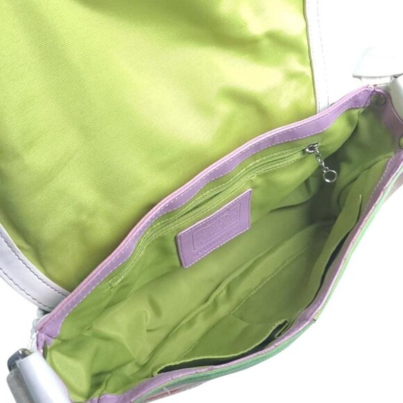 Coach Hampton Flap Multicolor Striped Crossbody/Shoulder Bag and wallet - Picture 11 of 12